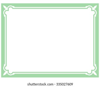 Green border frame deco vector art simple line corner