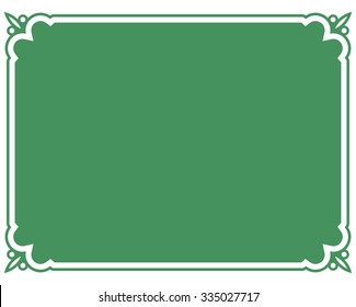 Green border frame deco vector art simple line corner