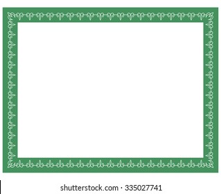 Green border frame deco vector art simple line corner