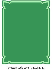 Green border frame deco vector art simple line corner