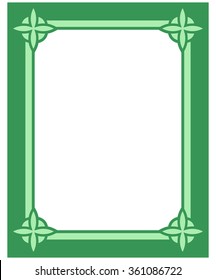 Green border frame deco vector art simple line corner