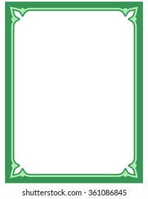 Green border frame deco vector art simple line corner