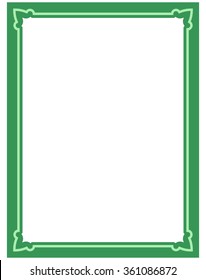Green border frame deco vector art simple line corner