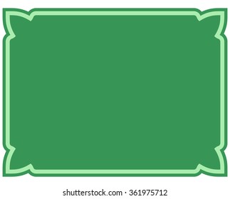 Green border frame deco vector art simple line corner