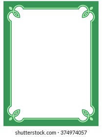 Green border frame deco vector art simple line corner