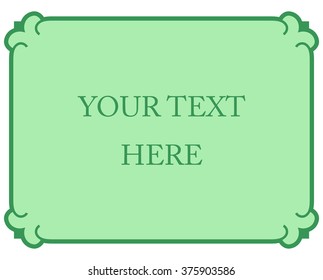 Green border frame deco vector art simple line corner