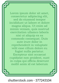Green border frame deco vector art simple line corner