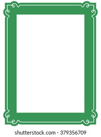 Green border frame deco vector art simple line corner