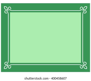 Green border frame deco vector art simple line corner