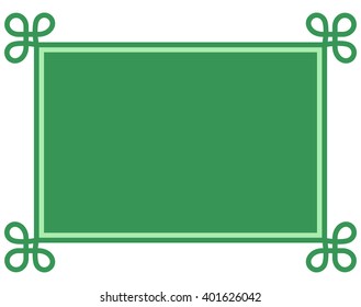 Green border frame deco vector art simple line corner