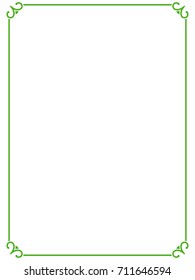 Green border frame vector vintage background