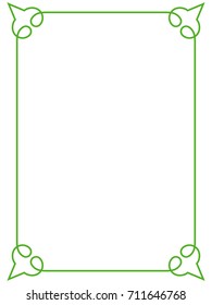 Green border frame vector vintage background