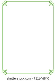Green border frame vector vintage background