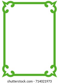 Green border frame vector vintage