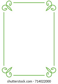 Green border frame vector vintage