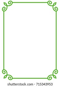 Green border frame vector vintage