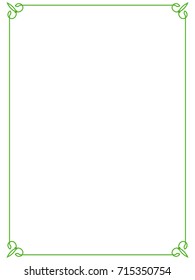 Green border frame vector vintage