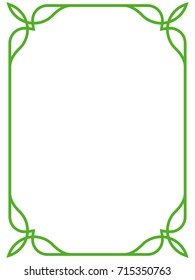 Green border frame vector vintage