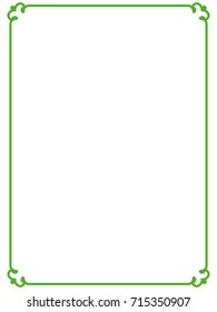 Green border frame vector vintage