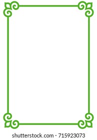 Green border frame vector vintage