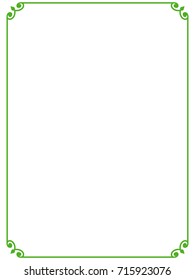 Green Simple Line Border Frame Vector Stock Vector (Royalty Free ...