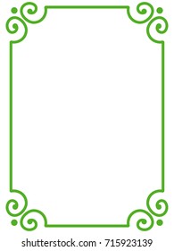 Green border frame vector vintage