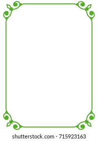 Green border frame vector vintage