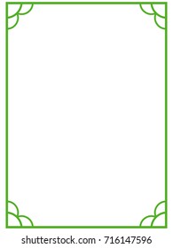Green border frame vector vintage