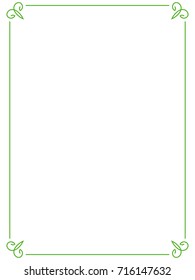 Green border frame vector vintage