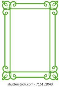 Green border frame vector vintage