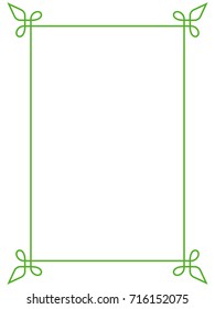 Green border frame vector vintage
