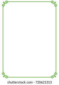 Green border frame vector vintage