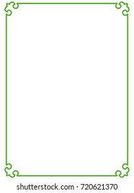 Green border frame vector vintage