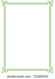 Green border frame vector vintage