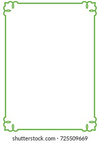 Green border frame vector vintage
