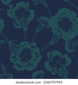 Diseño de patrones sin costura de Green Botanical Floral para textiles de moda, gráficos, fondos y artesanías