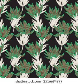 Grüne Botanische Floral nahtloses Muster Design für Mode Textilien, Grafiken, Hintergründe und Kunsthandwerk