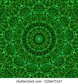 Green botanical garden mandala pattern background - abstract ethnic vector ornament wallpaper illustration