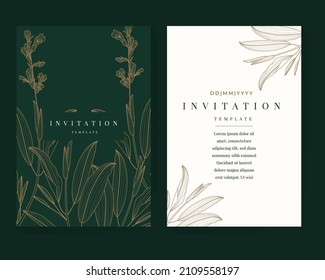 Green Botanical Invitation Card Template
