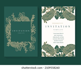 Green Botanical Invitation Card Template