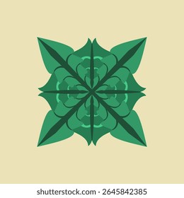 green botanical pattern, suggesting a stylized flower or mandala. for organic, nature inspired, or eco conscious designs, offering a harmonious and decorative element with rich natural tones