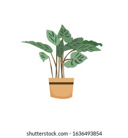 Green Botanical Pot Vector Illustration