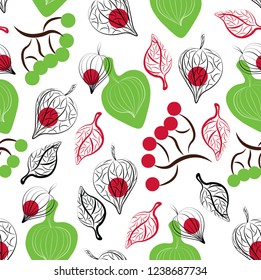 green botanical seamless vector pattern 
