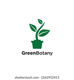 Green Botany Logo Vector Natural