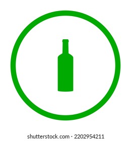 Grüne Flasche und Kreis auf Weiß