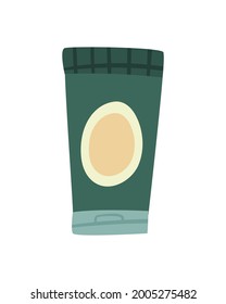 green bottle of cream isolated icon