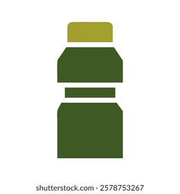 Green Bottle Graphic with Yellow Top Design