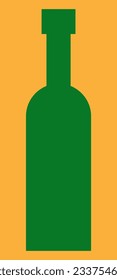 green bottle icon for alcohol vector illustration