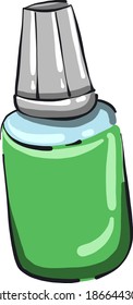 Frasco verde, ilustración, vector sobre fondo blanco.