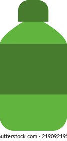 Green bottle, illustration, vector on a white background.